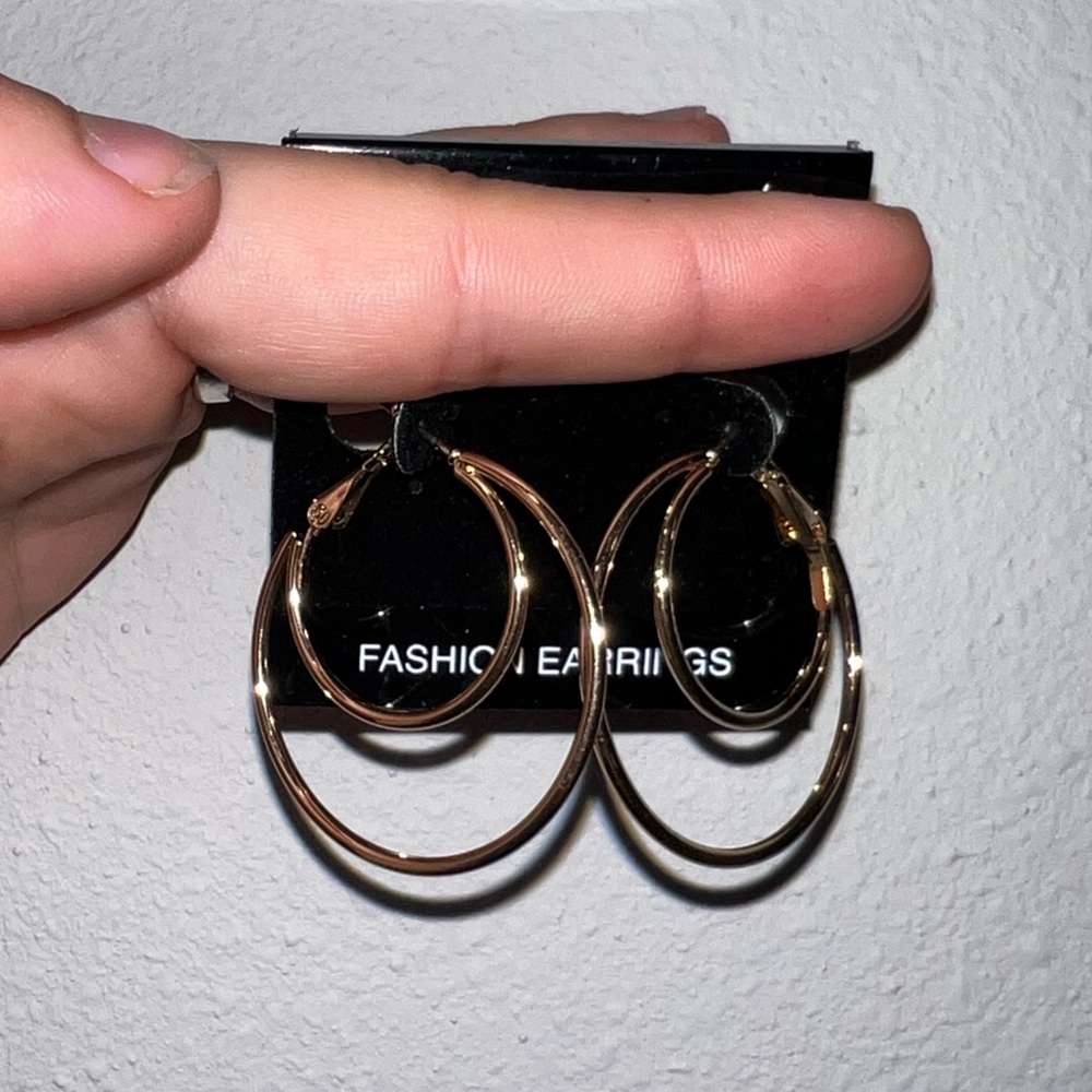 Golden hoop earrings